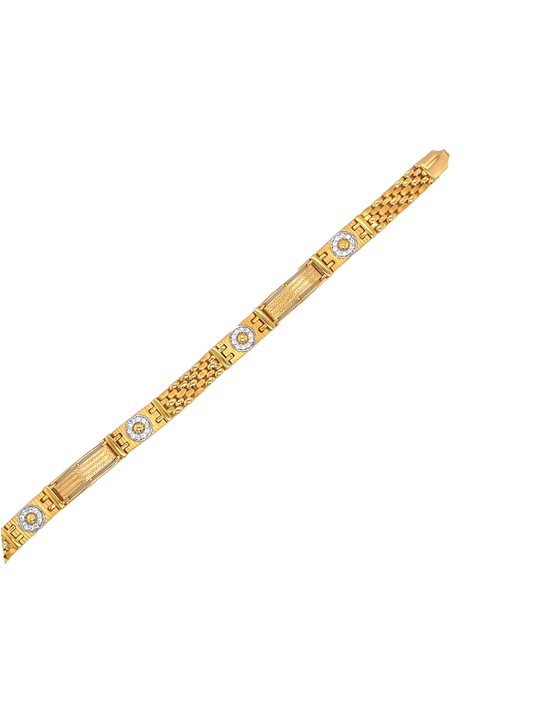 Gold CZ Fancy Men's Bracelet