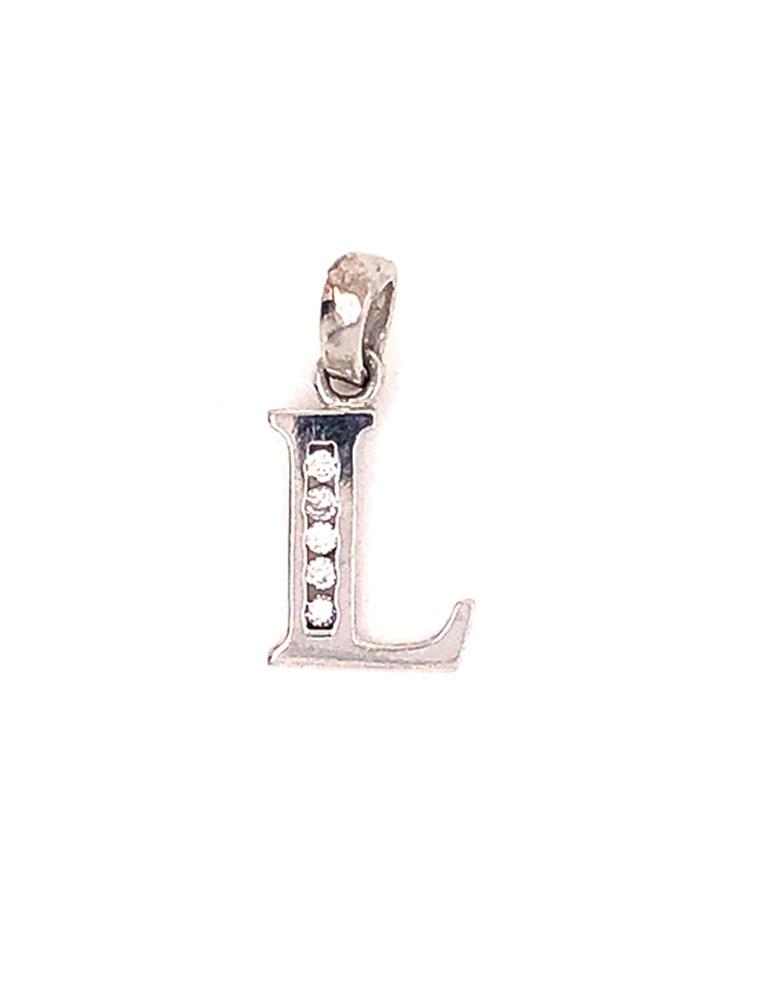 White Gold Initial Pendant 14 Karat