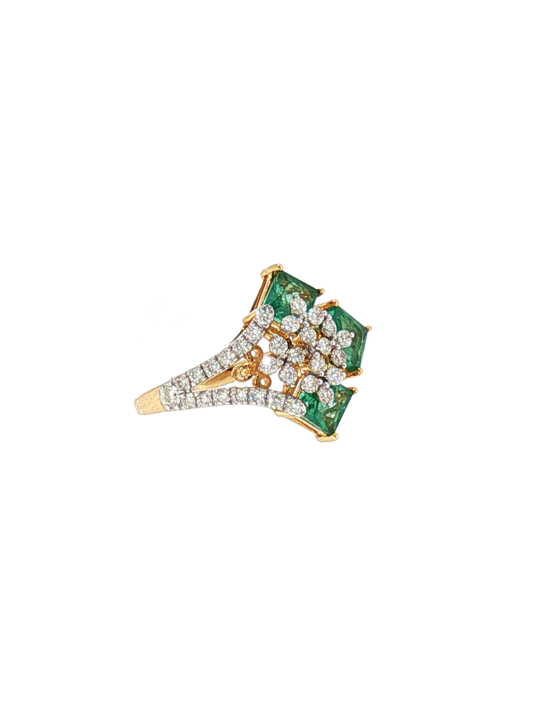 Verdant Blossom Ring - 14 Karat