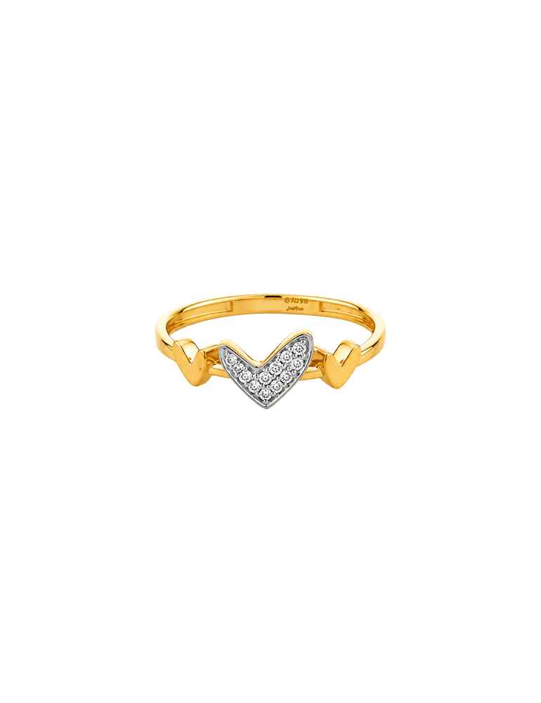 Chevron Grace Gold Ring - 22 Karat
