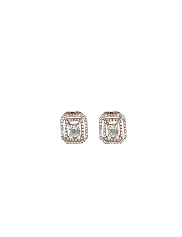 Diamond Two-Tone 18 Karat Set with Earrings