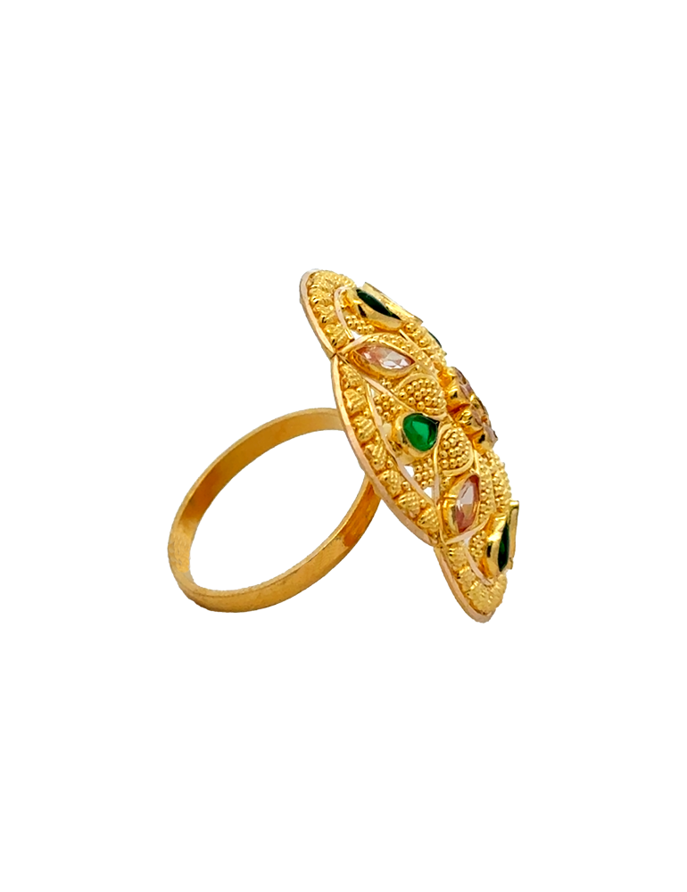 Ethnic Floral Medallion Ring