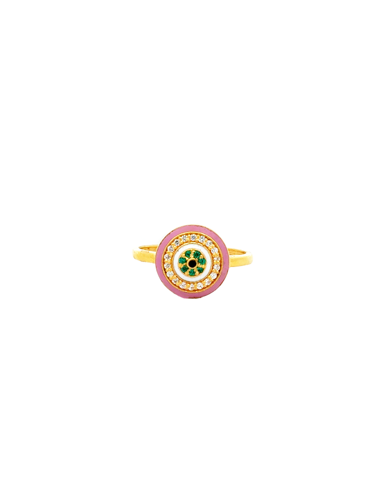 Gulrang Soft Meenakari Gold Ring - 22 Karat