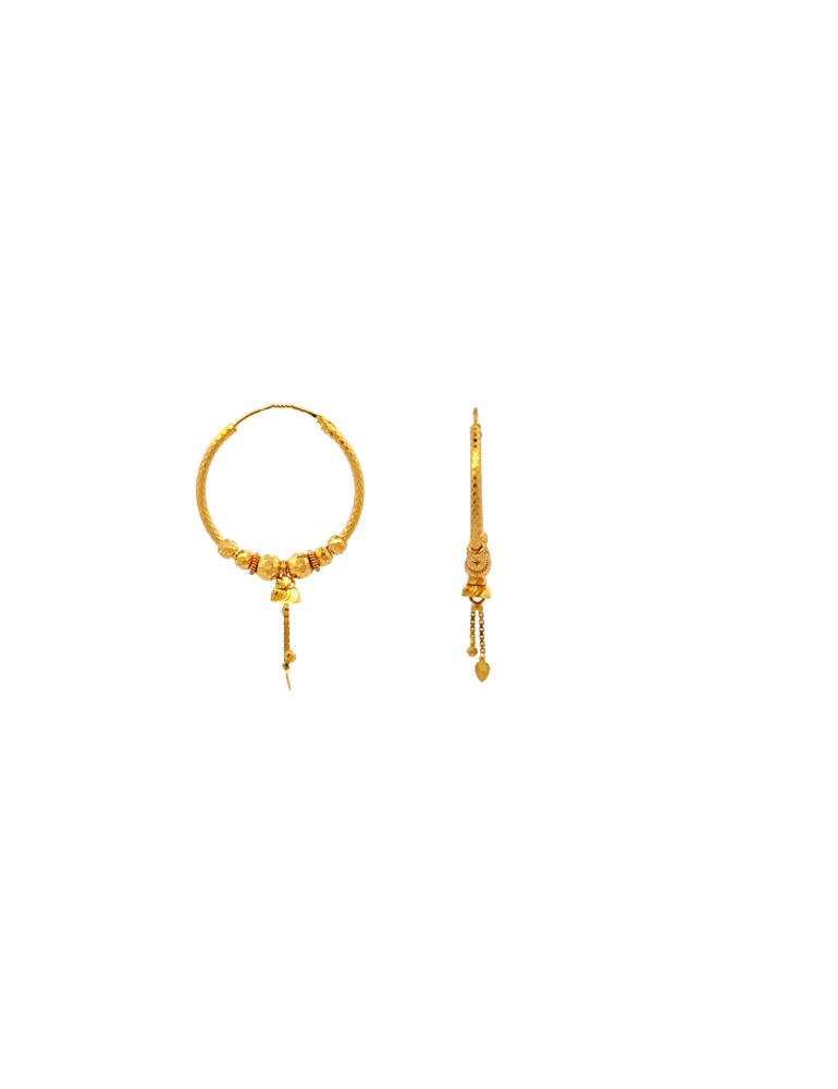Gold Bali Danglers - 22 karat