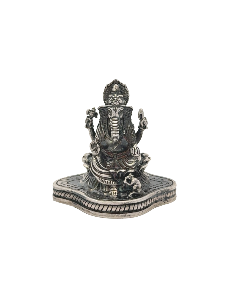 Silver Antique Ganesh Idol