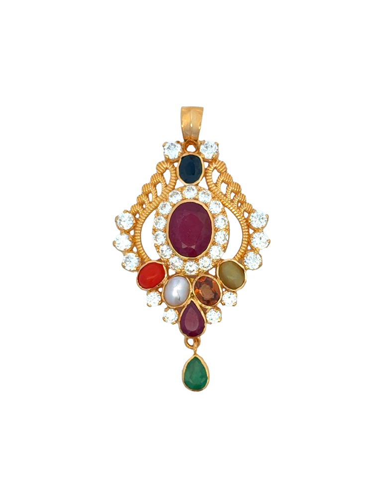 Navarathna Gold Pendant Set