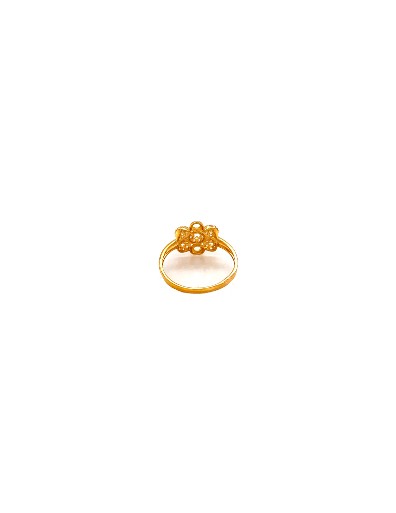 Gold Cz Circle Ring 22 Karat
