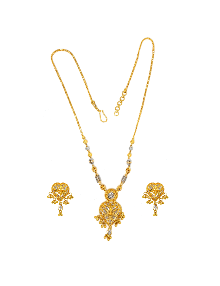 Gold Necklace Set with Earrings 22 Karat