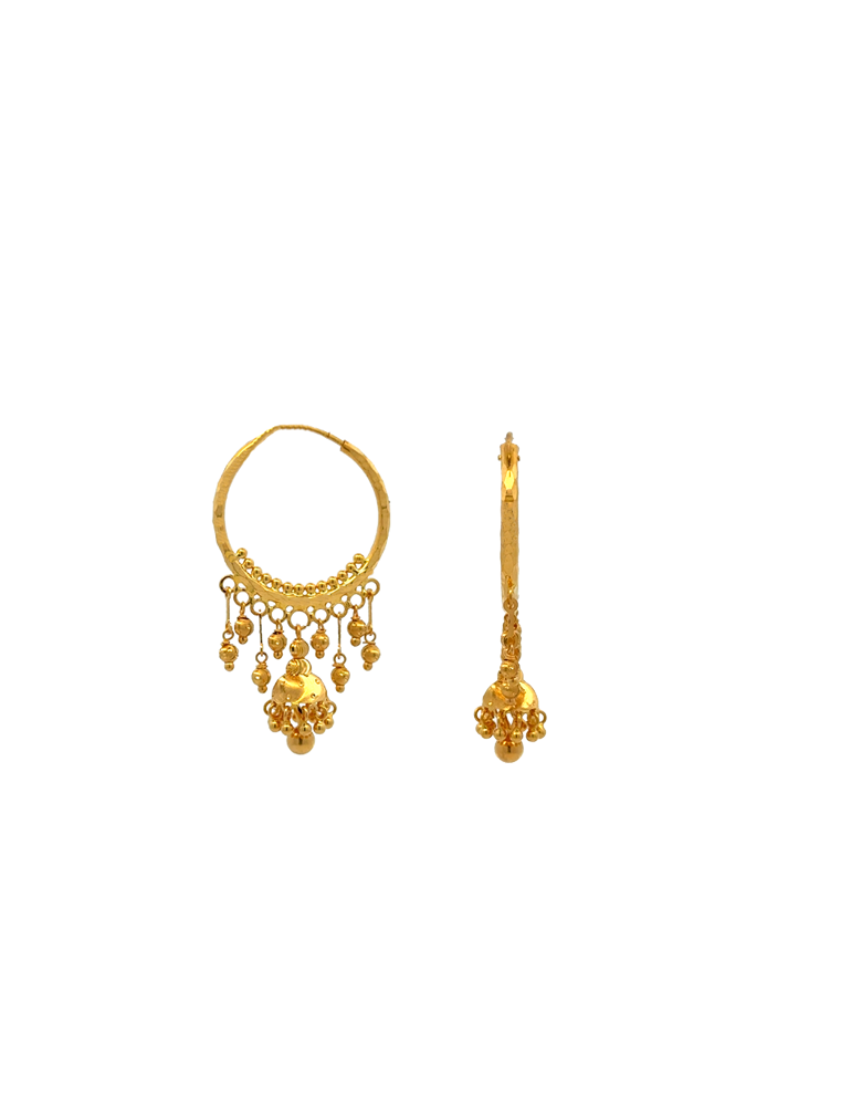 Gold Bali Hoop - 22 Karat