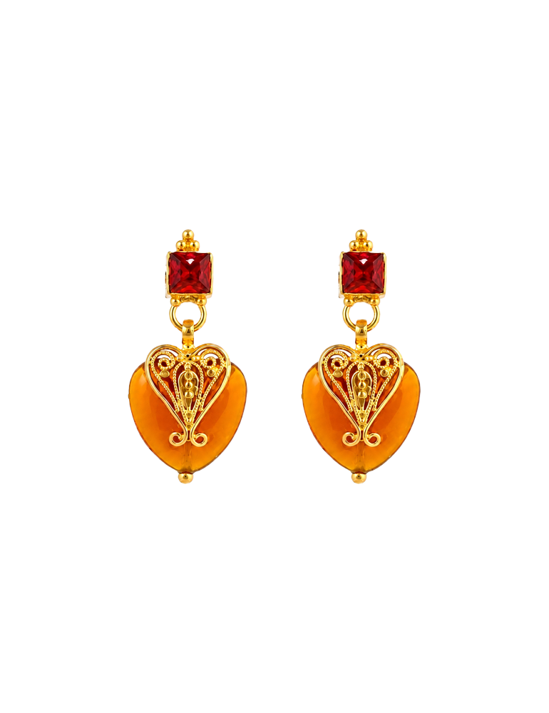 Amber Embrace Pendant Set - 22 Karat
