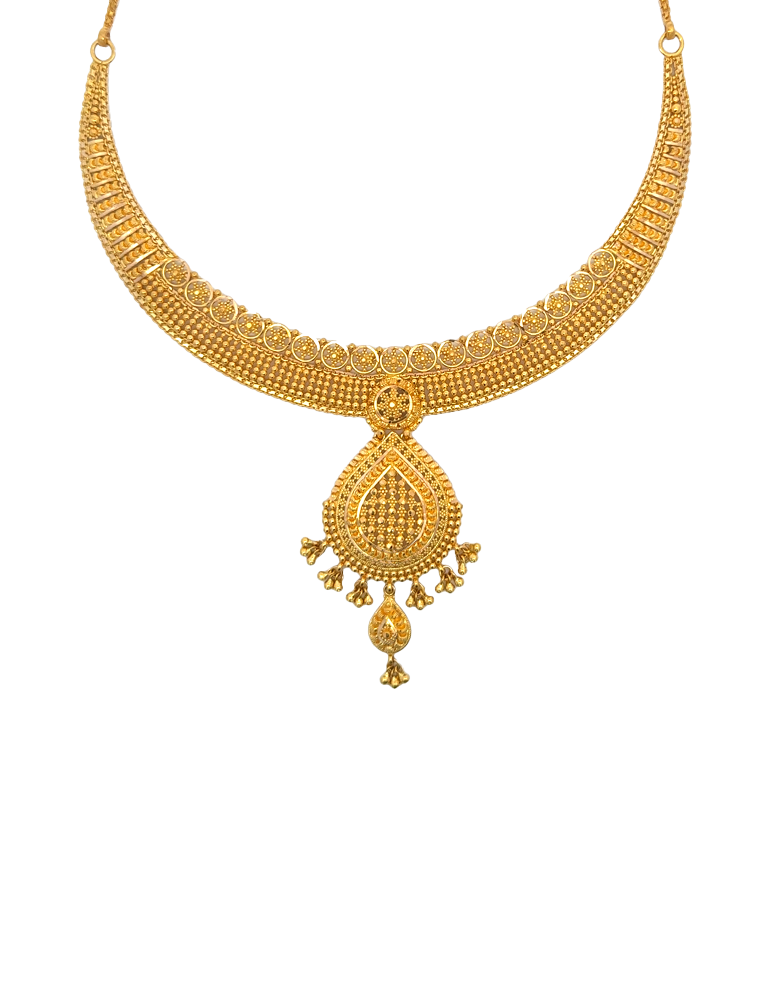 Gold Neckalce With Earrings - 22 Karat