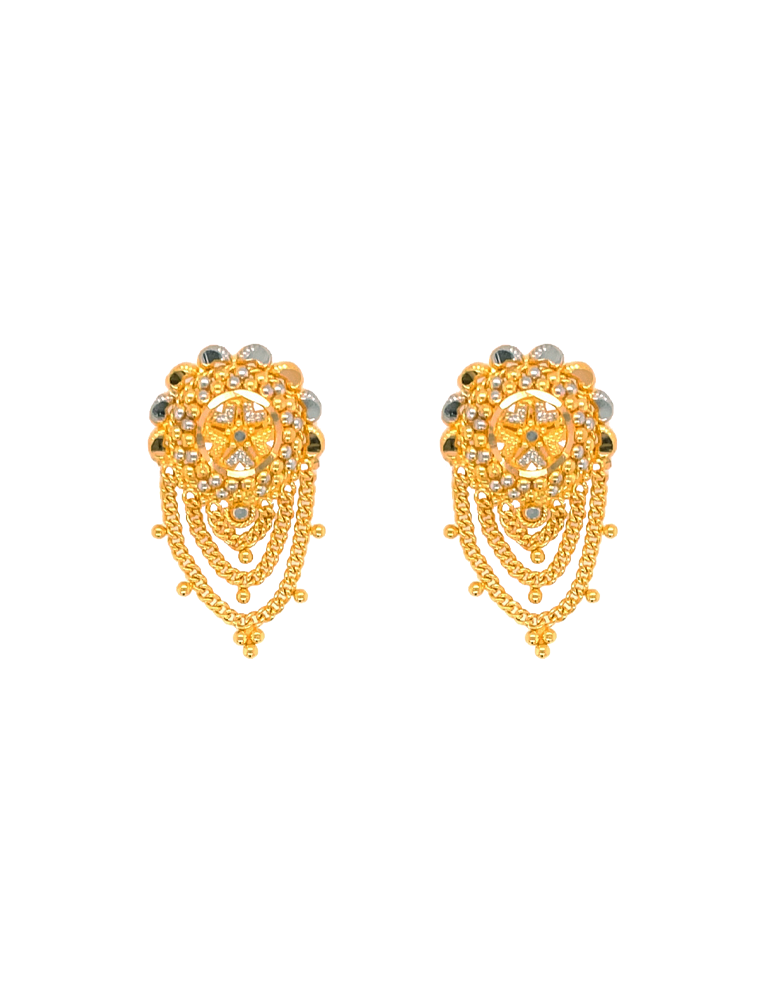 Two-tone Gold Pendant Set with Earrings