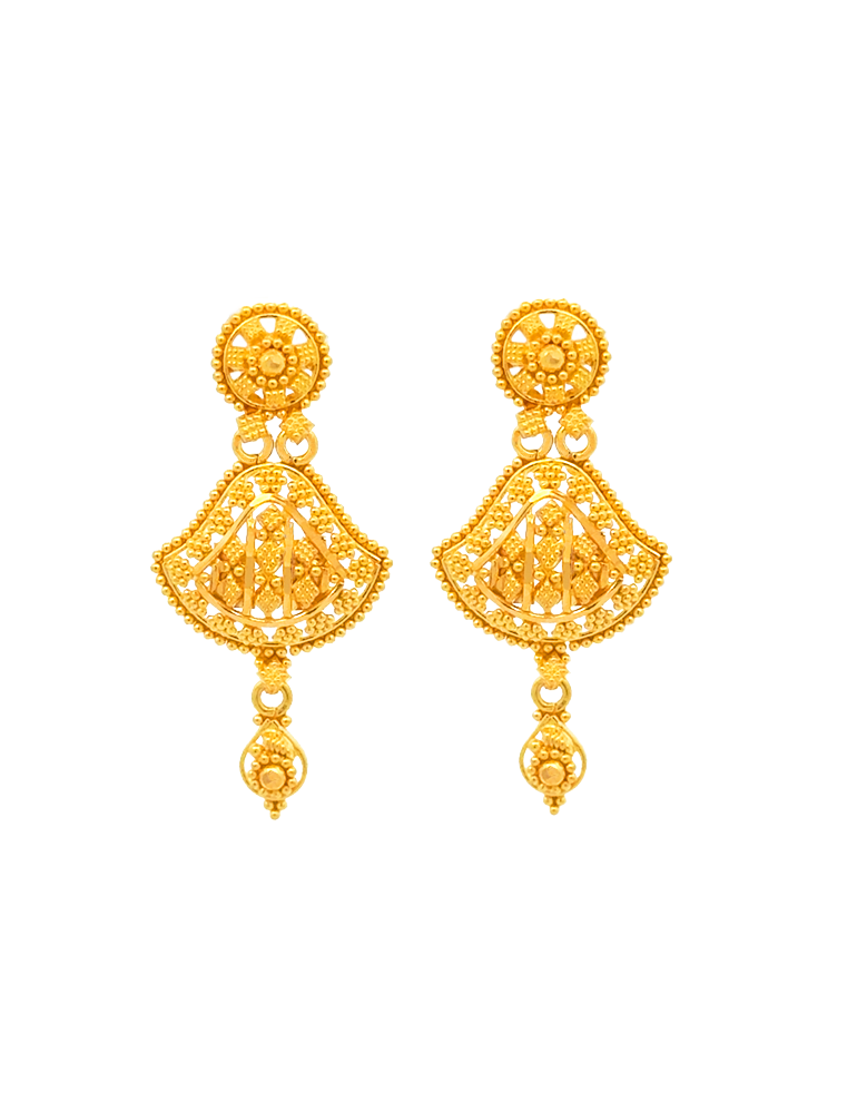 Sunveil Symphony Gold Set with Earrings - 22 Karat