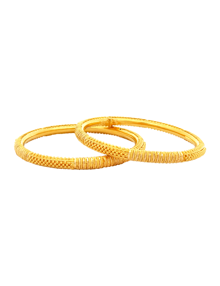 Regal Patterned 22K Gold Bangles - Set of 6