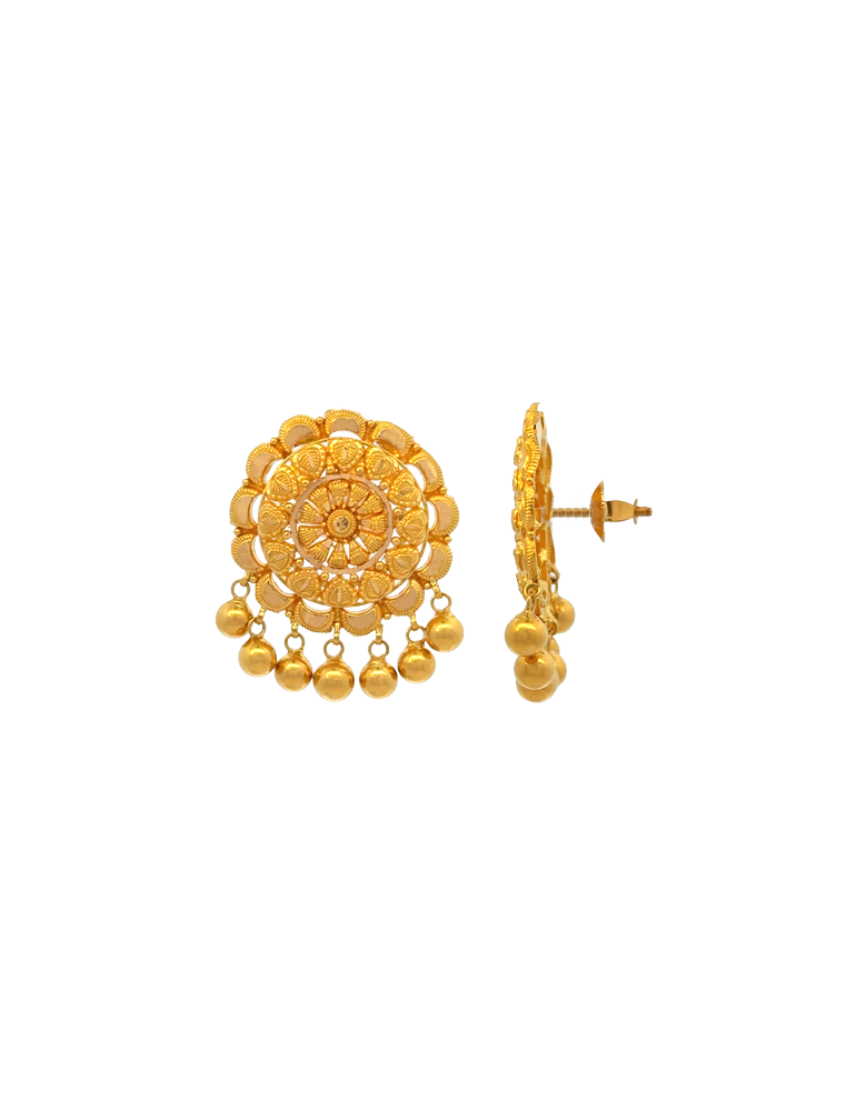 Gold Earrings - 22 Karat