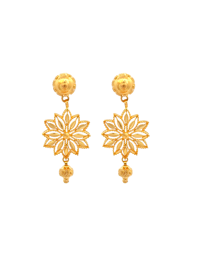Padma Radiant Bloom Necklace Set with Earrings 22 Karat