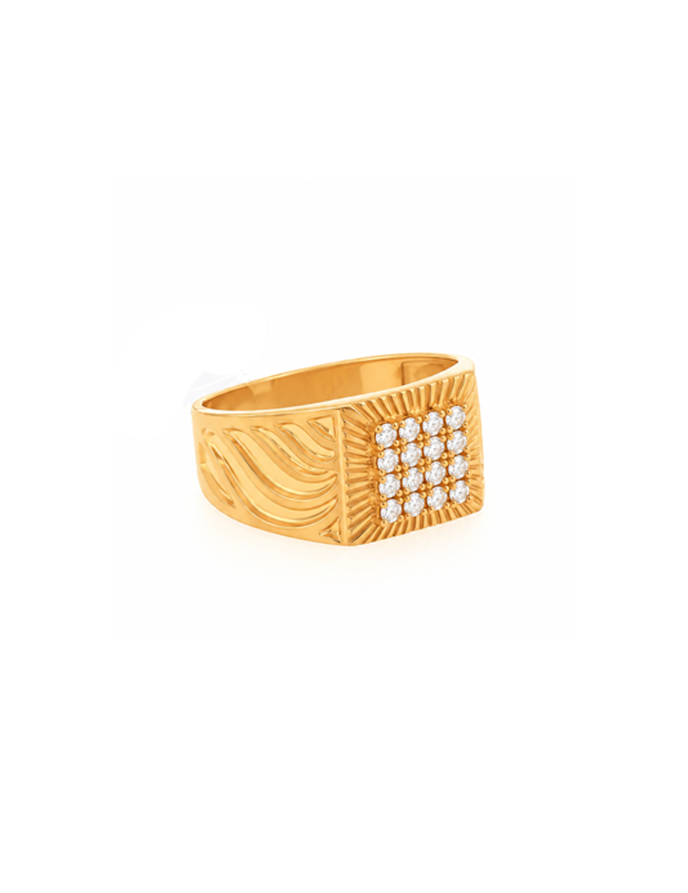 Nakshatra Grid Gold Ring - 22 Karat