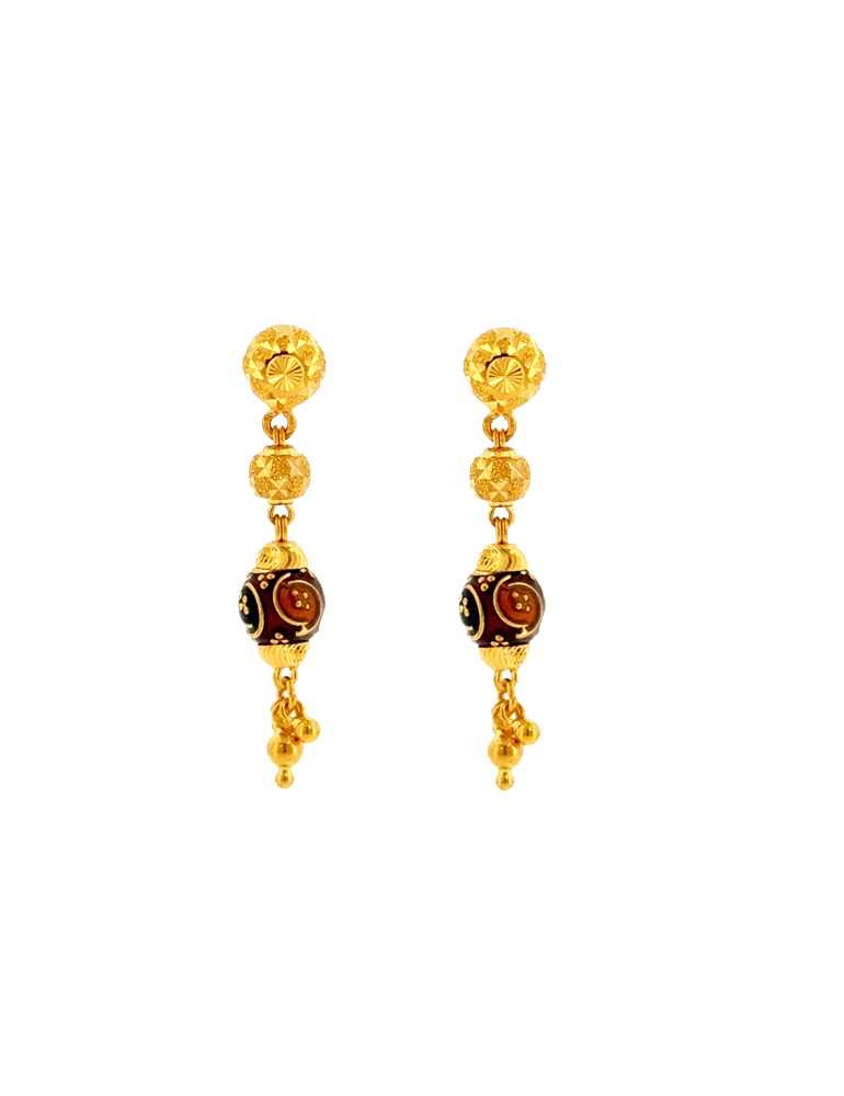 Rangoli Meenakari Gold Necklace Set - 22 Karat
