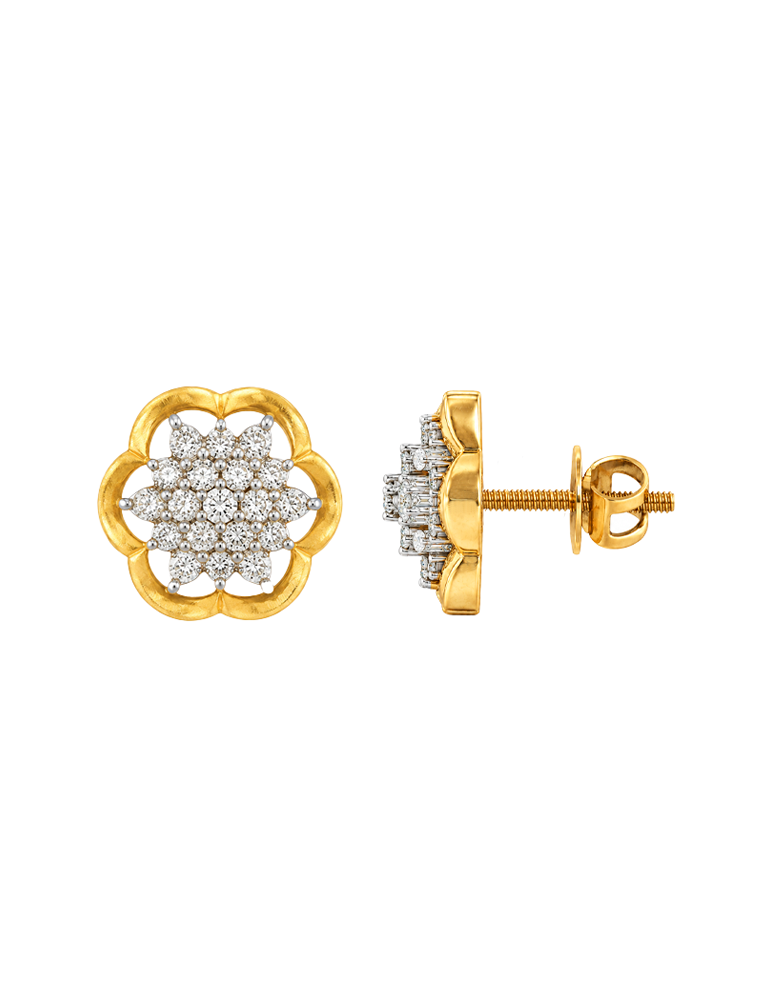 Rosette Radiance Diamond Studs - 18 Karat