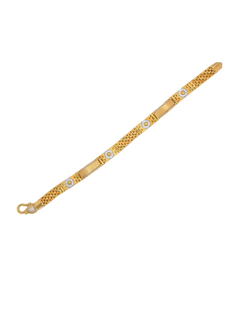 Gold CZ Fancy Men's Bracelet