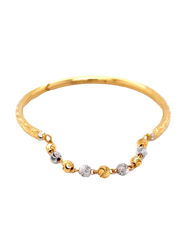 Gold Bangle Two-tone Bracelet 22 Karat