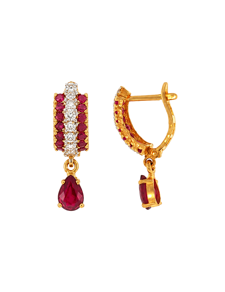 Manikya Rekha Gold Earrings