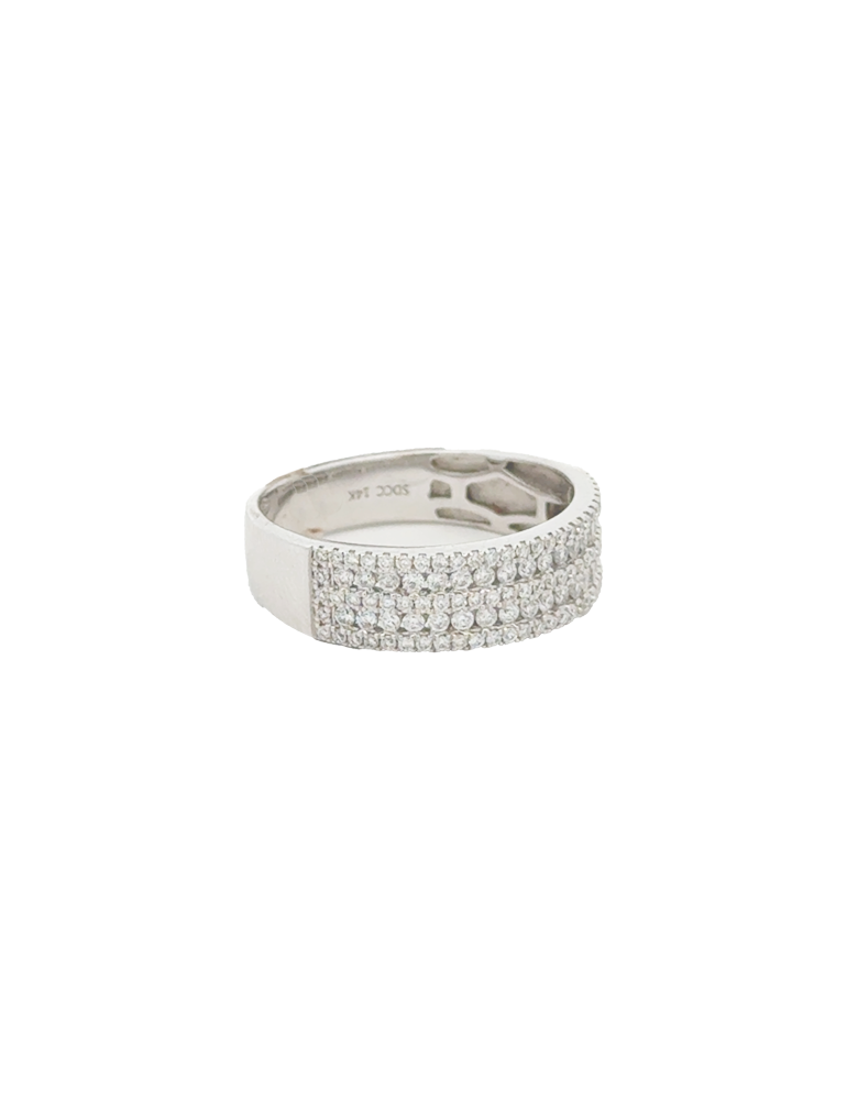 Diamond White Gold Ring - 14 Kt