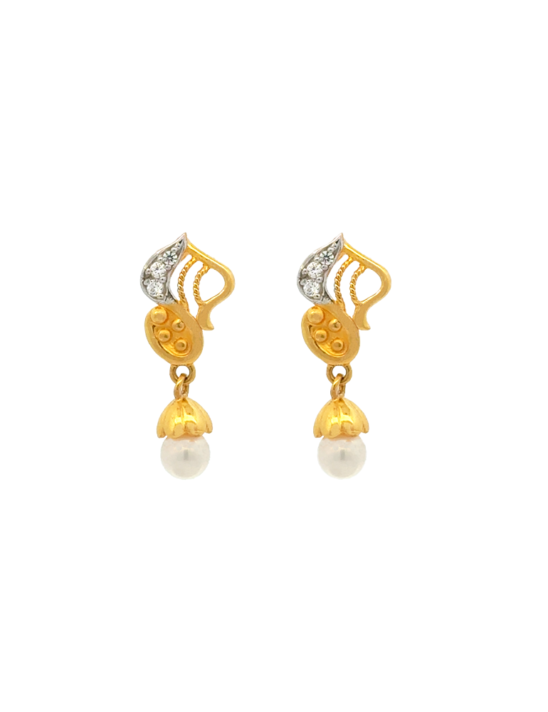 Pearl Grace Diamond Mangalsutra Set - 22 Karat