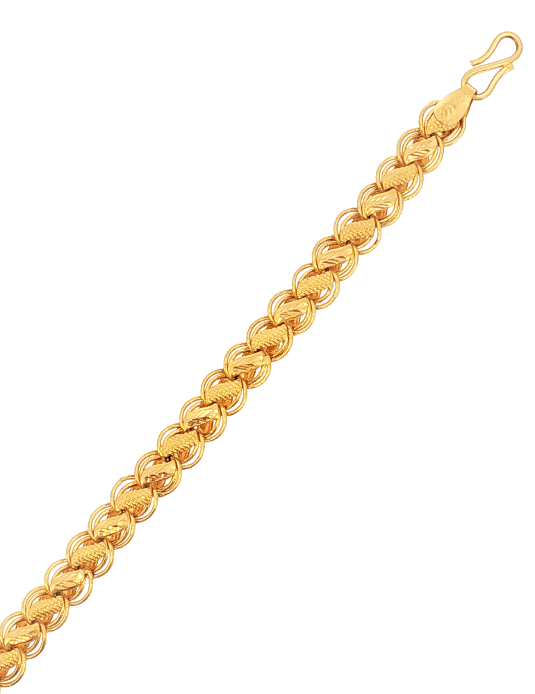 Vamika Textured Gold Bracelet - 22 Kt