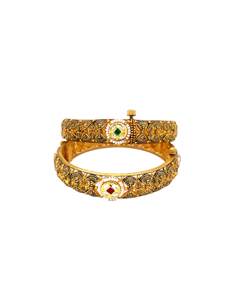 Gold Bangles – tagged ANTIQUE BANGLES – aabhushan Jewelers