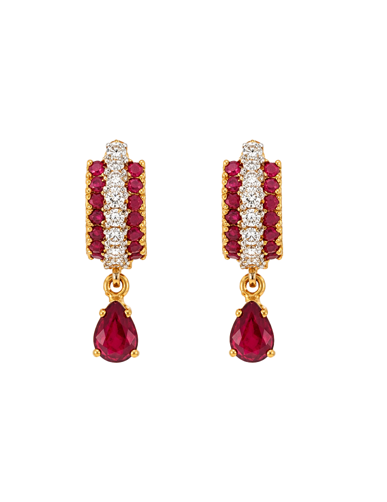 Manikya Rekha Gold Earrings