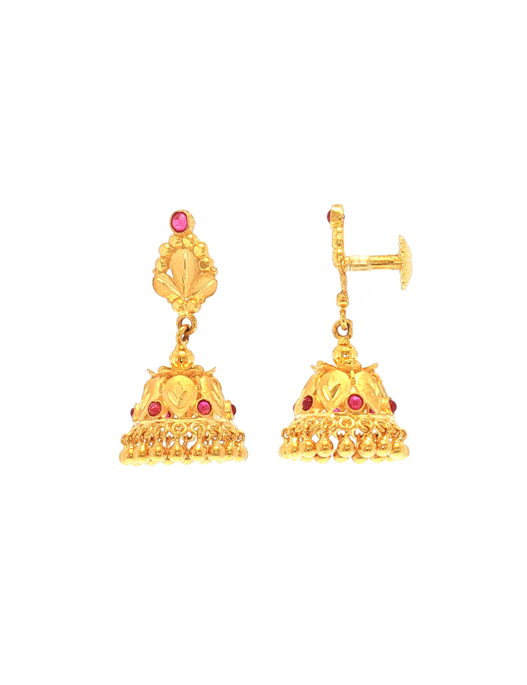Gulika Traditional Gold Jhumkas - 22 Karat