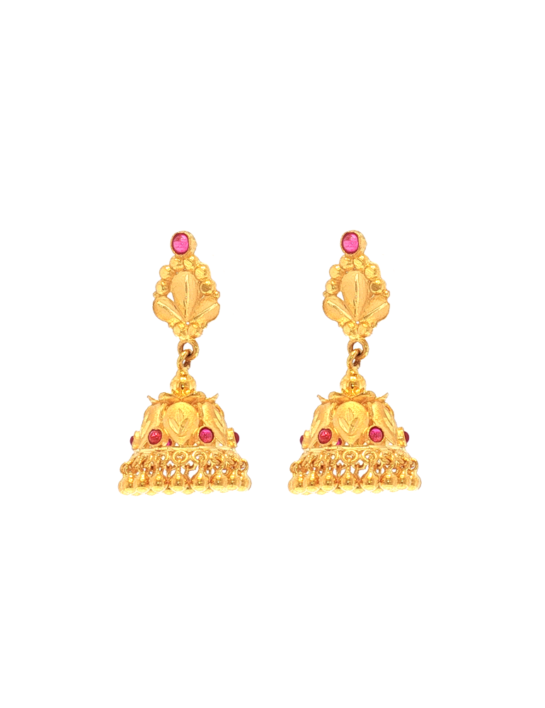 Gulika Traditional Gold Jhumkas - 22 Karat
