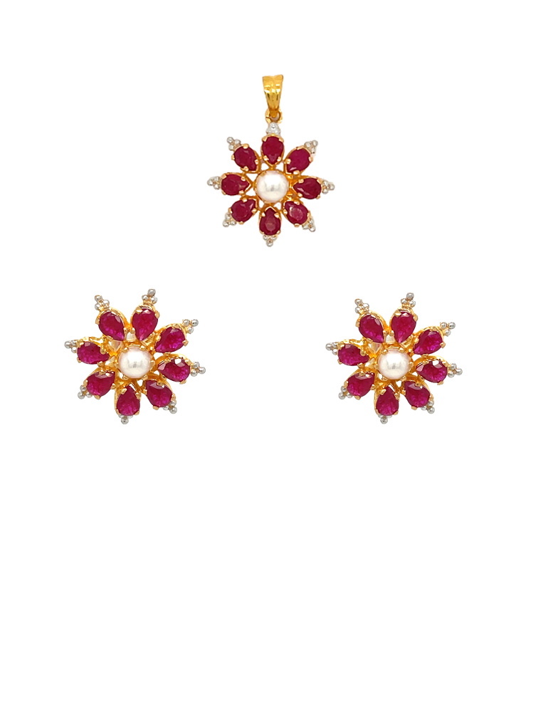 Rubies Pendant Set 22 Karat