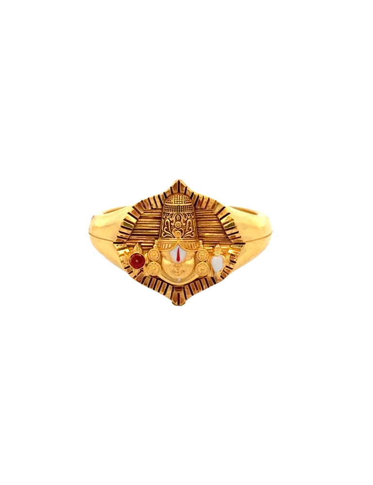 Lord Venkateswara Temple Ring - 22 Karat