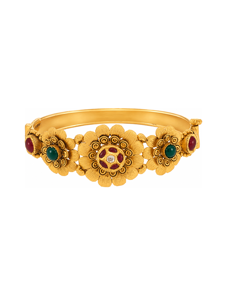 Ratnapushpa Gold Bangle Bracelet - 22 Karat
