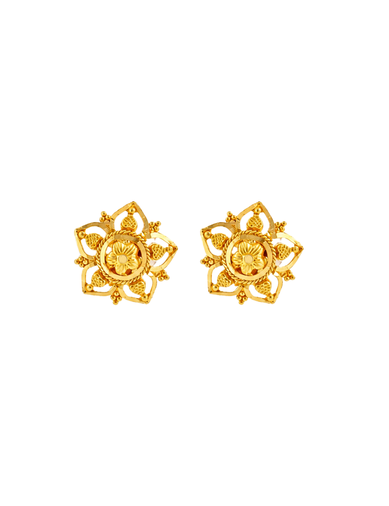 Swarna Kamal Studs - 22 karat