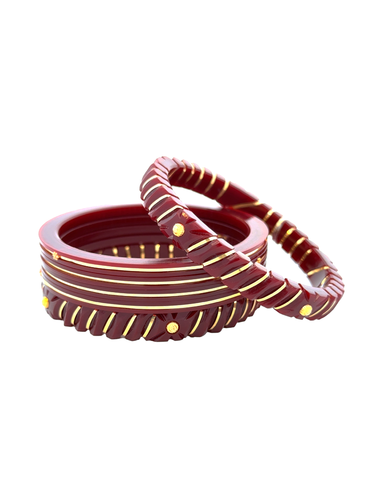 Shakha Pola Gold Bangle 22 Karat - Set Of 6