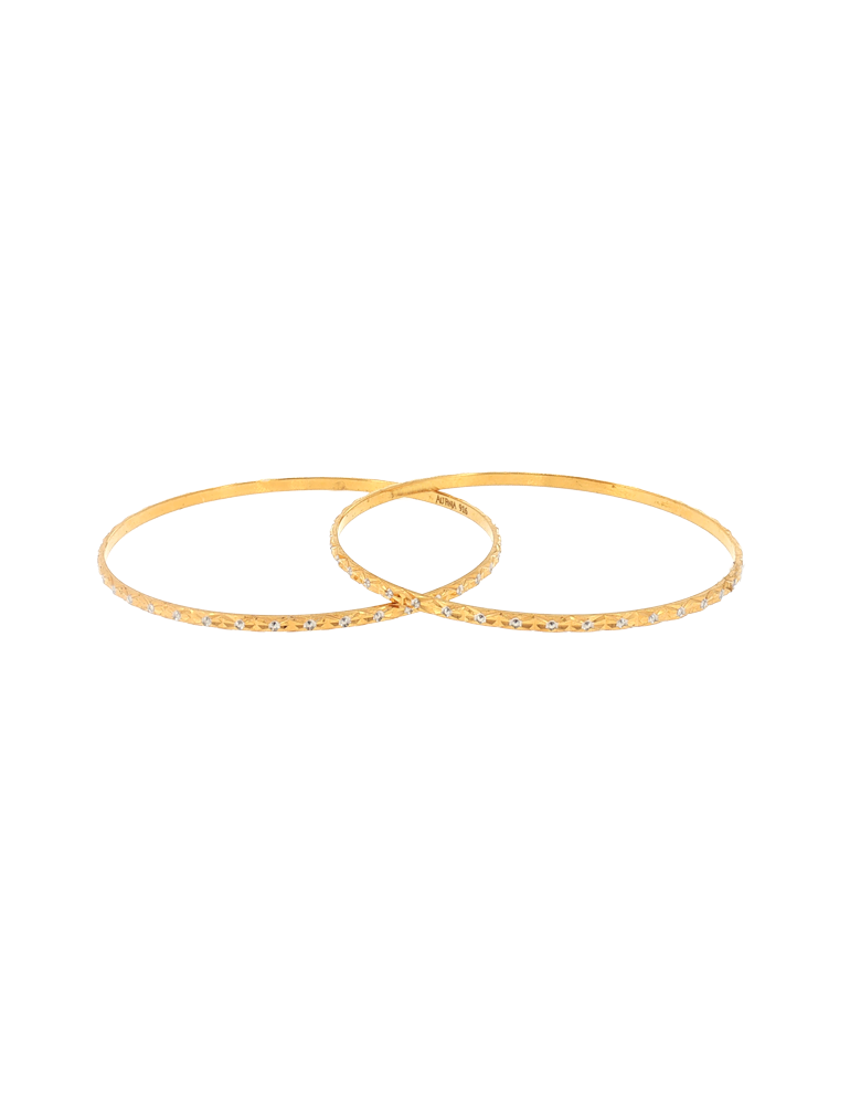 Lunessa Two-Tone Gold Bangles 22 Karat - Set of 2