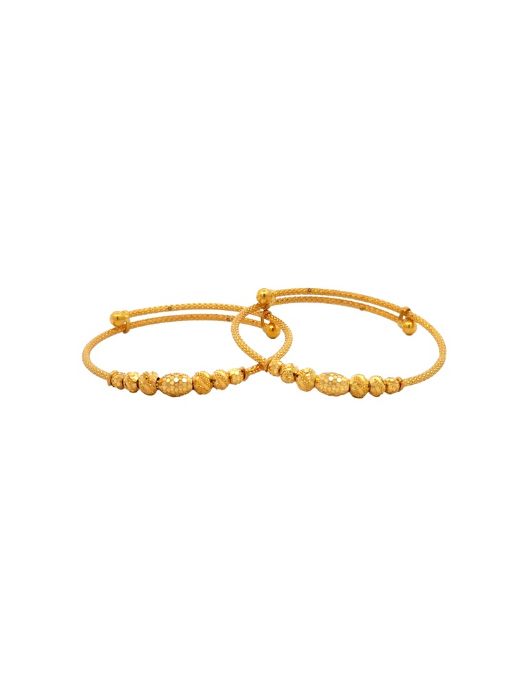 Gold Kid's Bangle Bracelet - 22 Karat