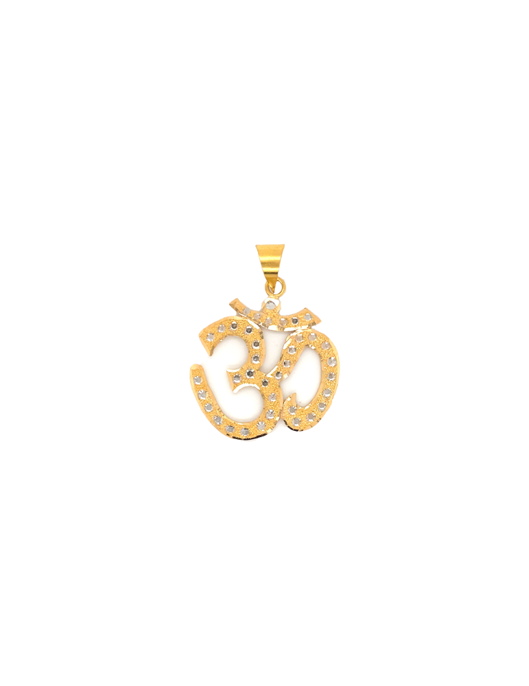 Gold OM Two-tone Pendant 22 Karat