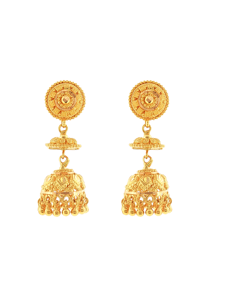 Aishani Traditional Jhumkas - 22 Karat