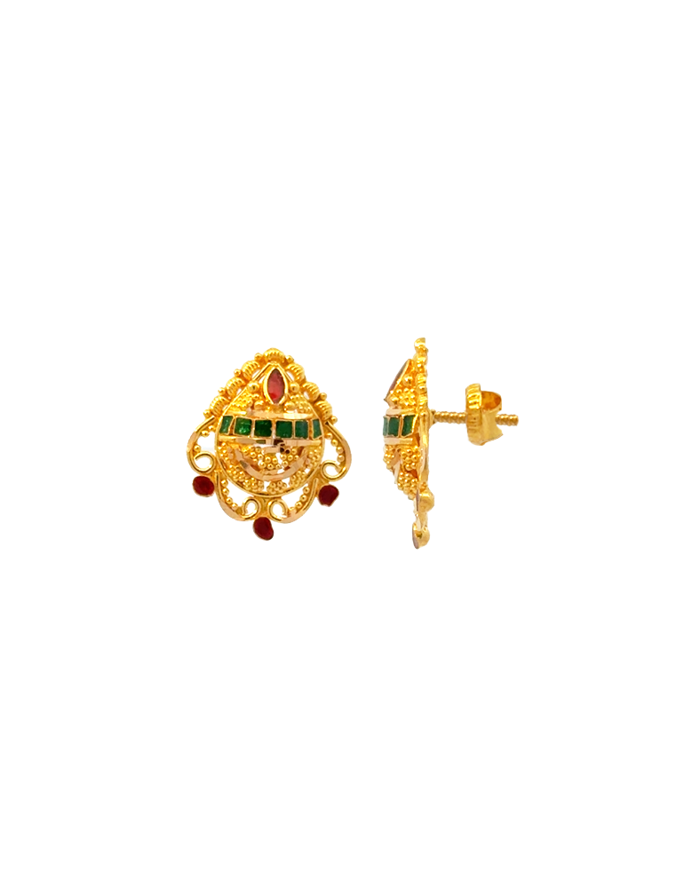 Gold Earrings - 22 Karat
