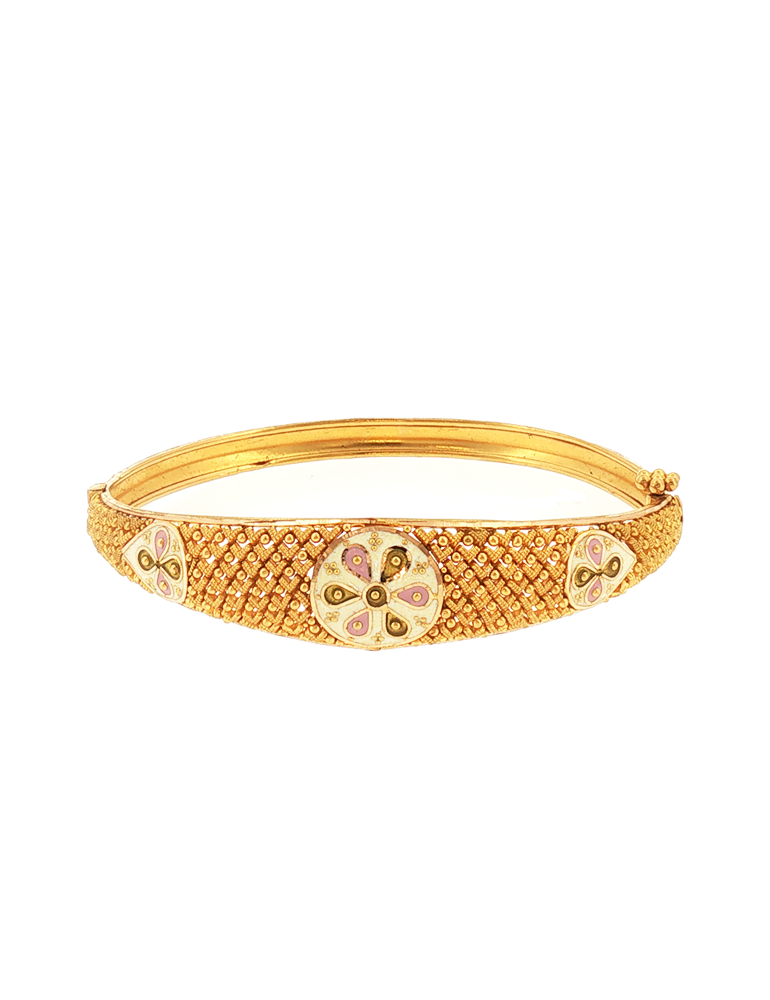 Chitrangi Floral Gold Kada - 22 Kt
