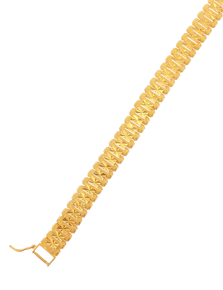 Viremont Patterned Gold Bracelet - 22 Karat