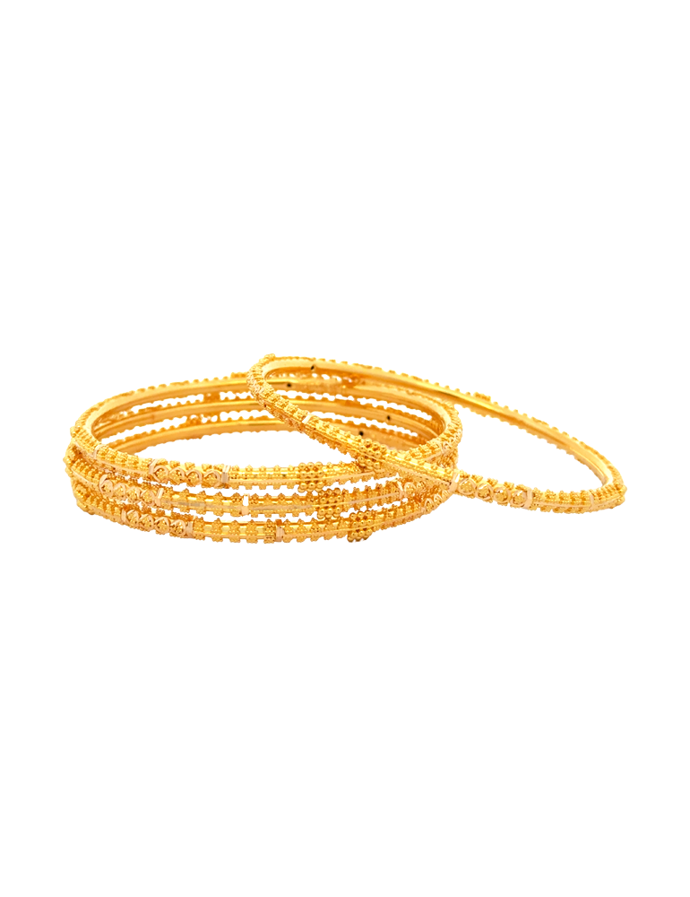 Intricate Craft 22K Gold Bangles - Set of 4