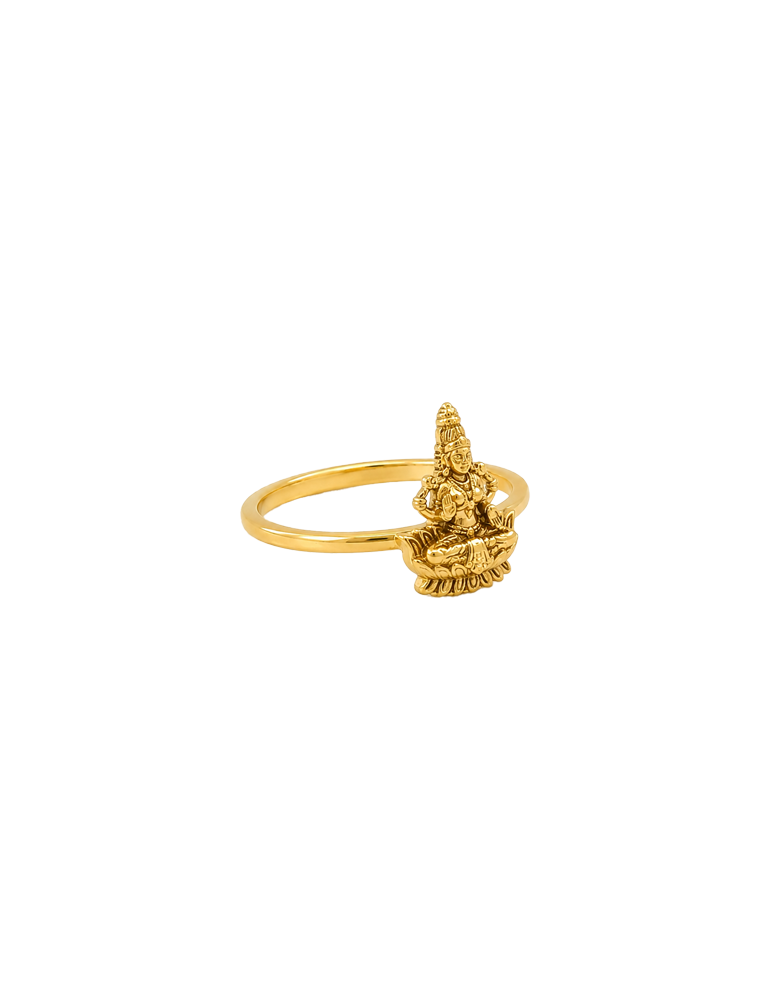 Divine Lakshmi Gold Ring - 22 Karat