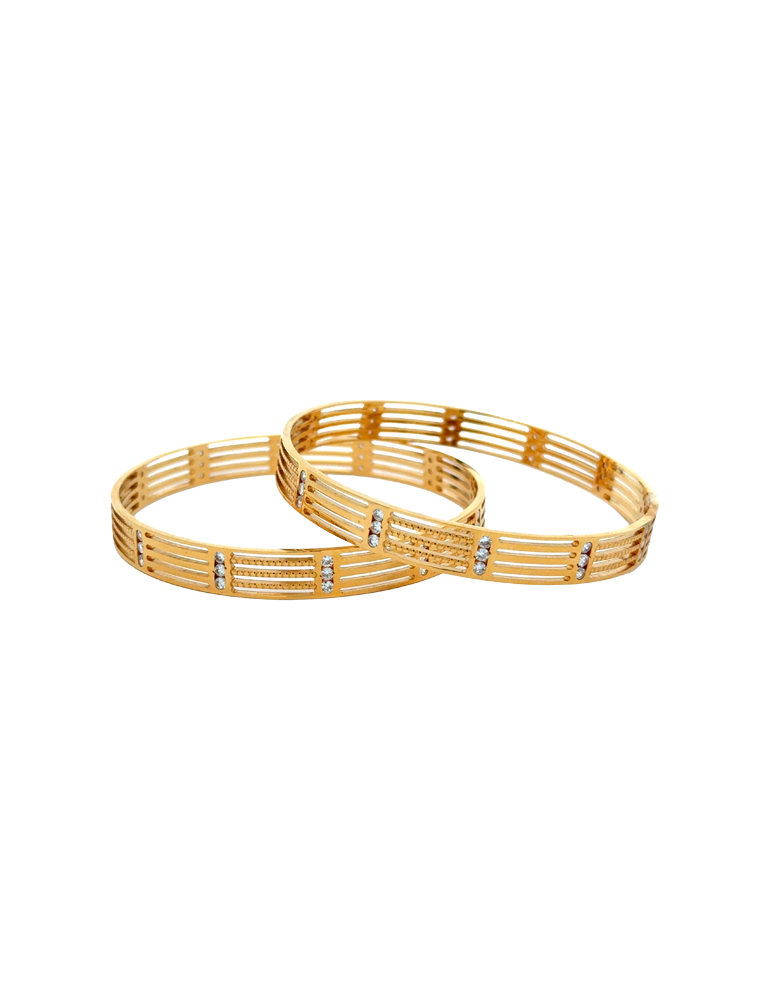 Elegant 22K Matte CZ Bangles for Women
