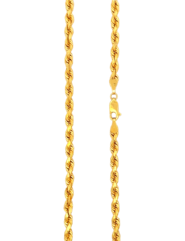 Sunlit Gold Rope Chains 22 Kt