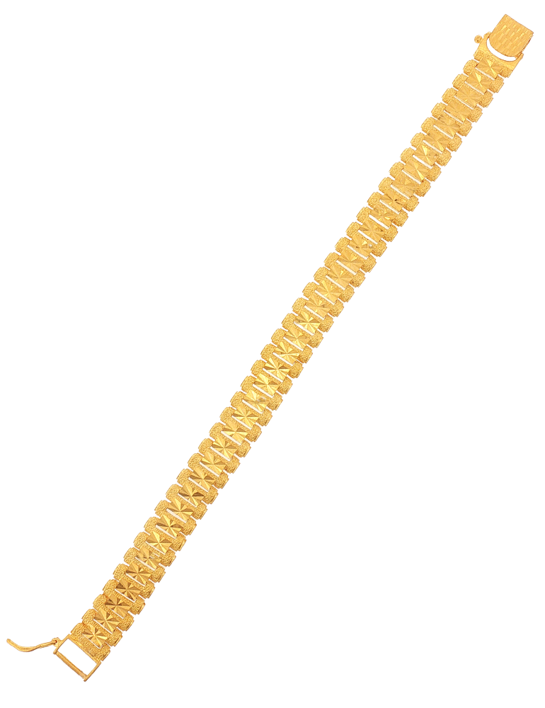 Viremont Patterned Gold Bracelet - 22 Karat